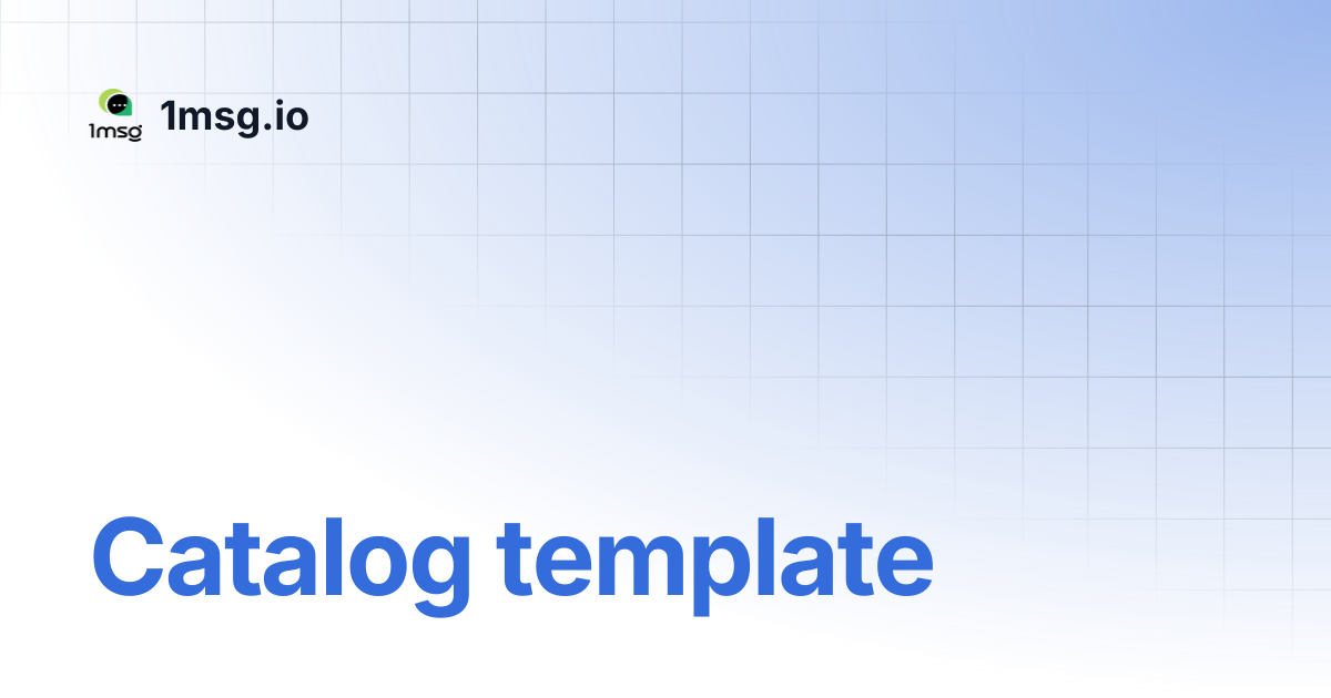 Catalog template | 1msg.io